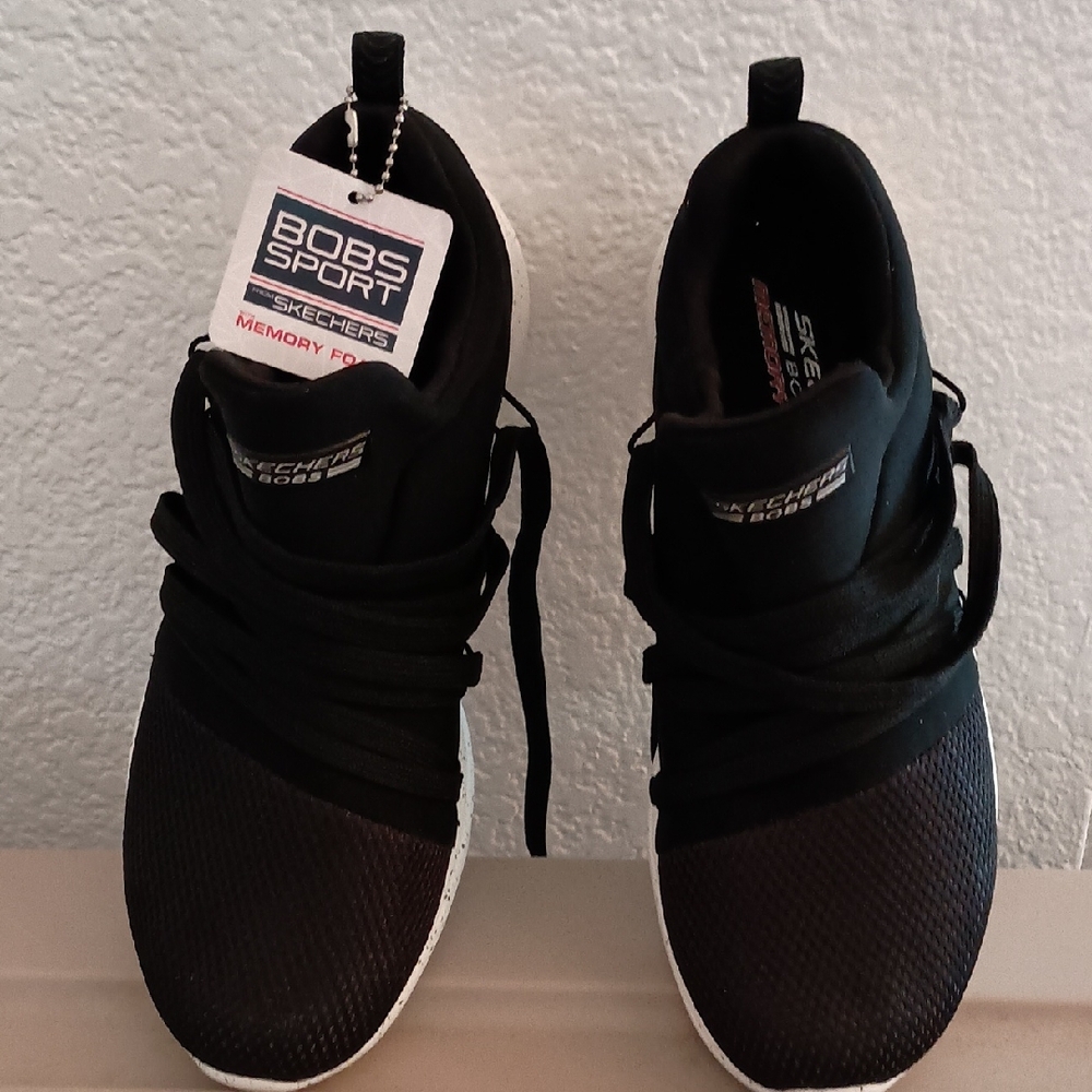 Skechers BOBS Sport Black Athletic Shoes. SZ 8.5